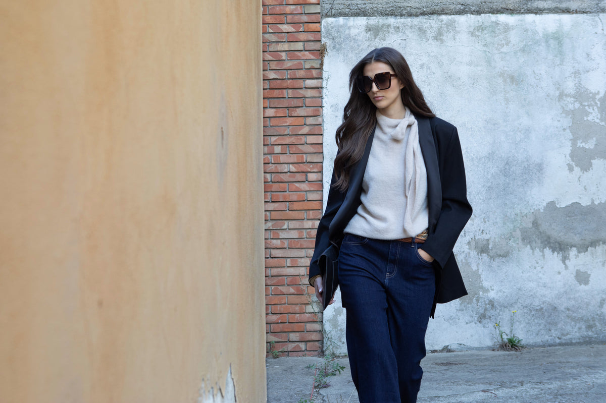Wide-Leg Denim Jeans