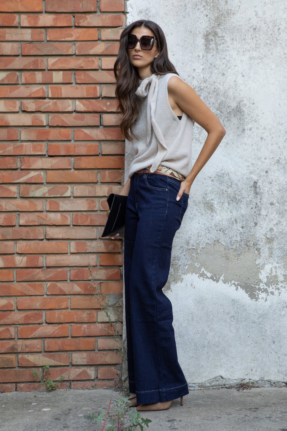 Wide-Leg Denim Jeans